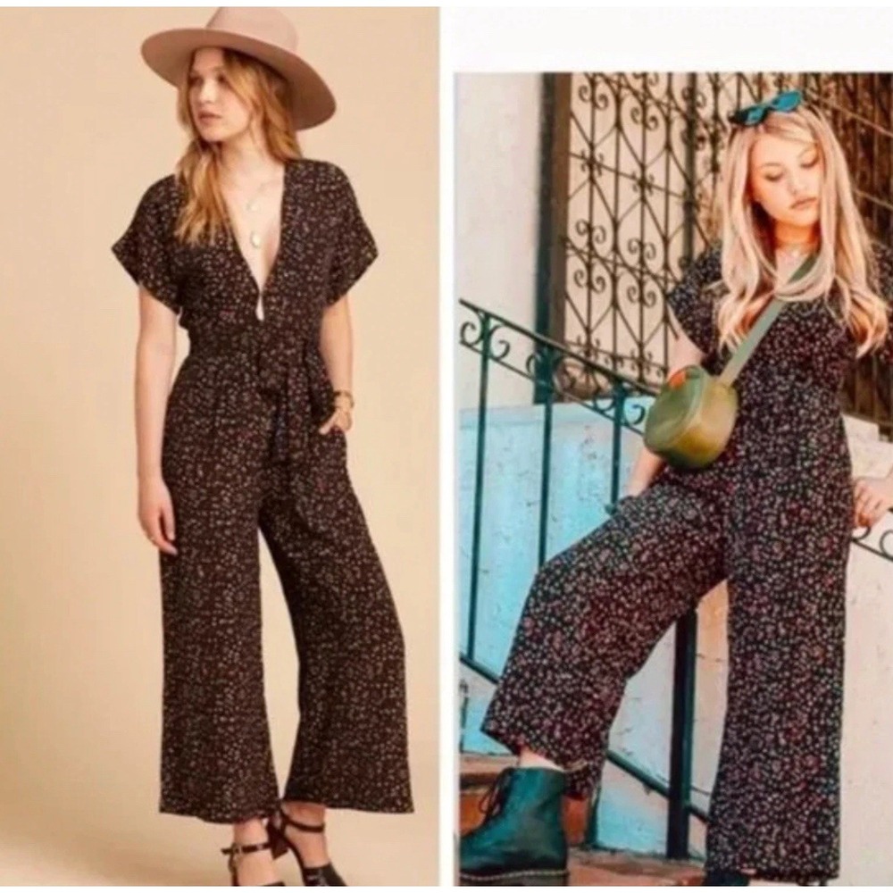FAITHFULL THE BRAND Alena Floral Jumpsuit Size 4 La Contrie‎ Wide Leg Women's